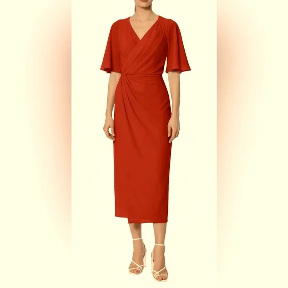 Maggy London | Dresses | Maggy London Payton Faux Wrap Side Drape Midi Dress Cranberry Size 8 | Poshmark Maggy London | Dresses | Maggy London Payton Faux Wrap Side Drape Midi Dress Cranberry Size 8 | Poshmark